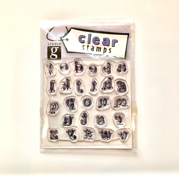 STUDIO G Alphabet Clear Acrylic Cling Rubber Stamps Set of 8 (61 Pc) RARE, NEW! - Picture 11 of 12